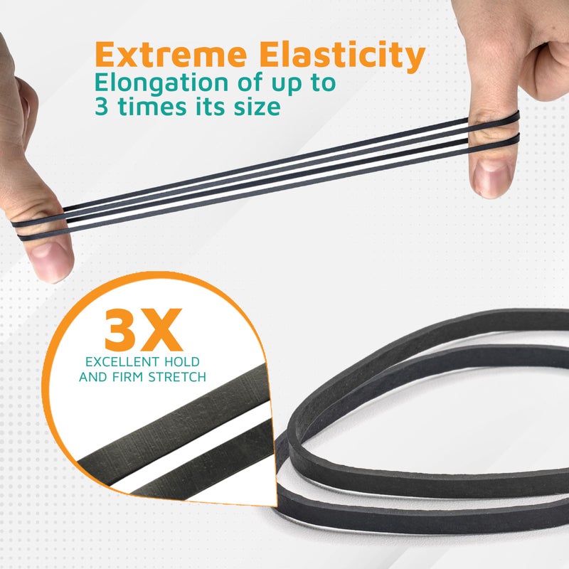 PlasticMill UV Resistant Rubber Bands Size 33 (3 1/2" x 1/8") - EPDM #33 Black Rubber Bands Office Supplies - Strong, Elastic Bands for Crafts, Cash, File Folders (100-Pack) - Image 3